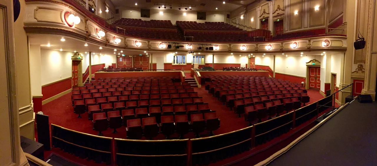 Bridlington Spa, Bridlington, East Riding of Yorkshire, England.Theatre Auditorium following the introduction of a stalls centre aisle in May 2016.