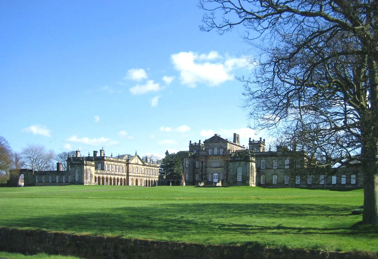 Seaton Delaval Hall - all from north-west, with tree
