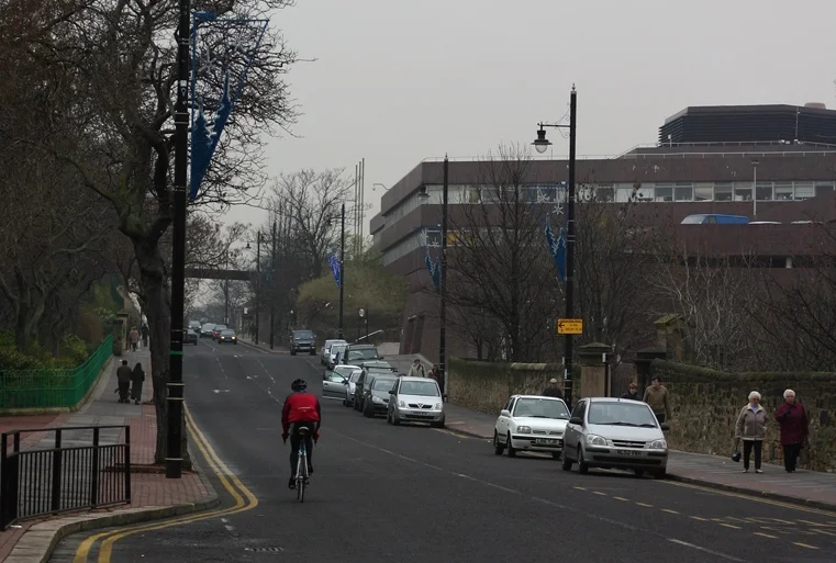 Sunderland Civic Centre to the right of the photograph, and Mowbray park to the left