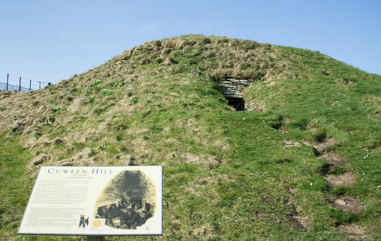 From view of the Cuween Hill Chambered Cairn