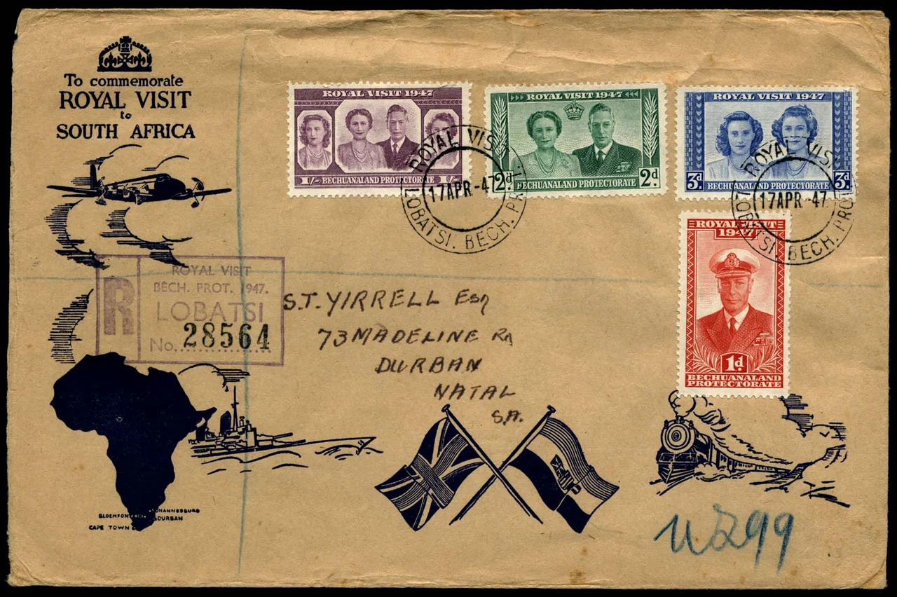 Royal Visit cover from Bechuanaland_Protectorate, 1947
