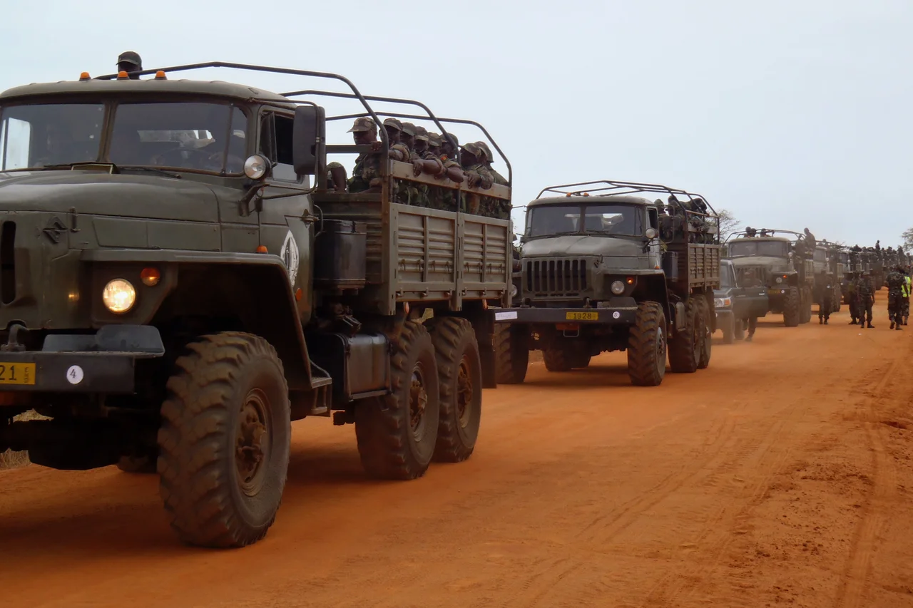 Ural trucks during the military exercise Kwanza 2010 in Angola in June 2010.