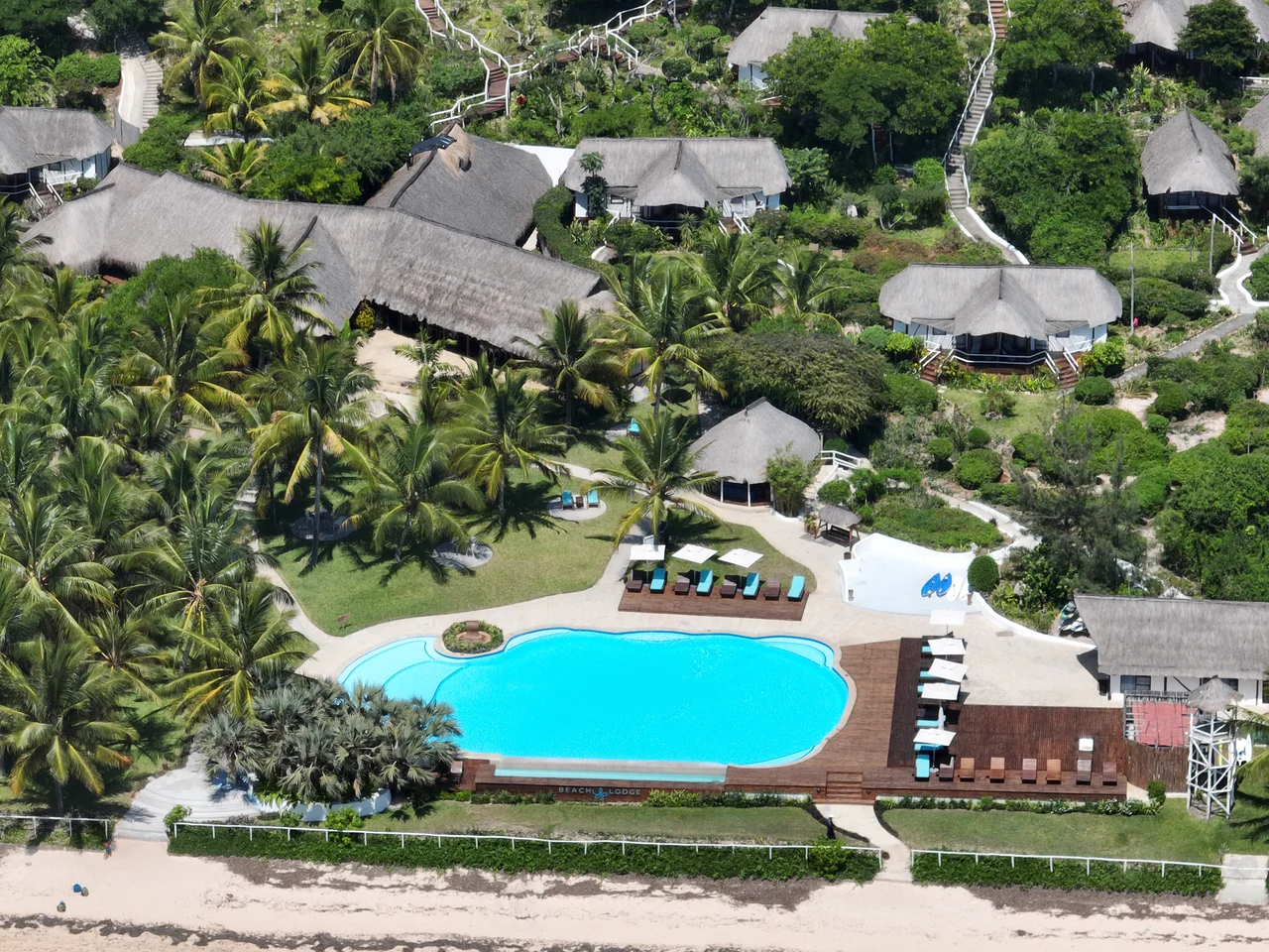 Vilanculos Beach Lodge from the air