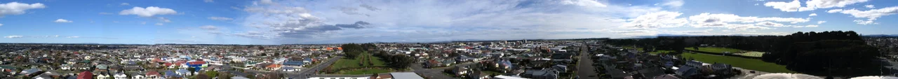 This is a panorama of the view from the top of the Invercargill Watertower, in Invercargill, New Zealand.