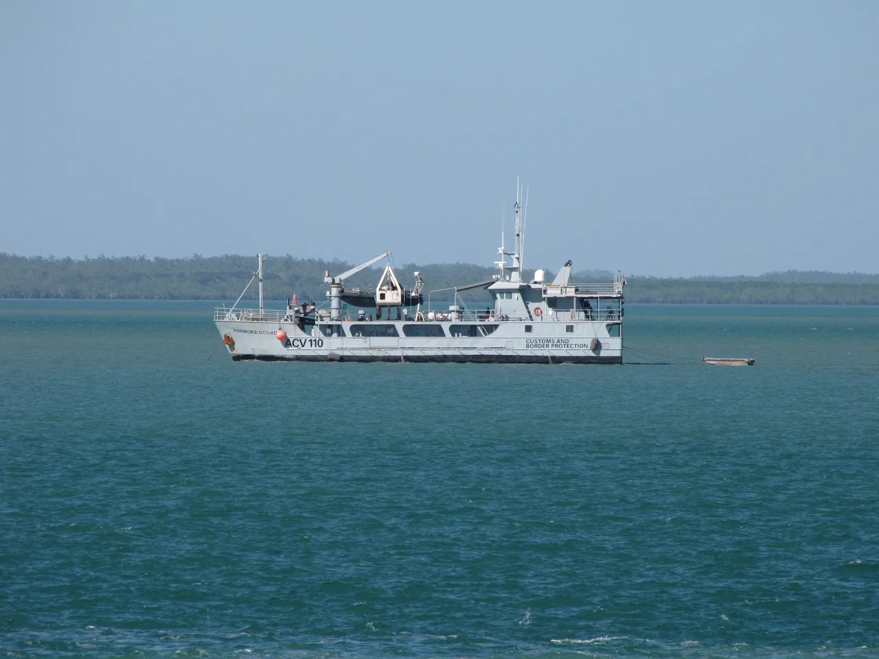 Australian Customs Vessel Ashmore Guardian ACV110 in Darwin Harbour. This ship is usually stationed at Ashmore Reef for normal duty.