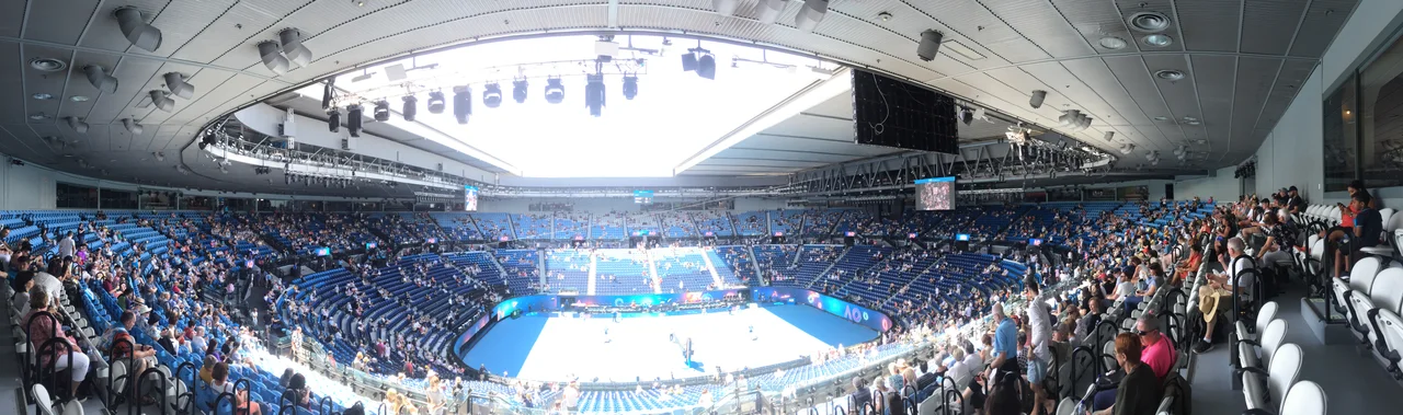 Panoramic view of Rod Laver Arena at the 2020 Australian Open