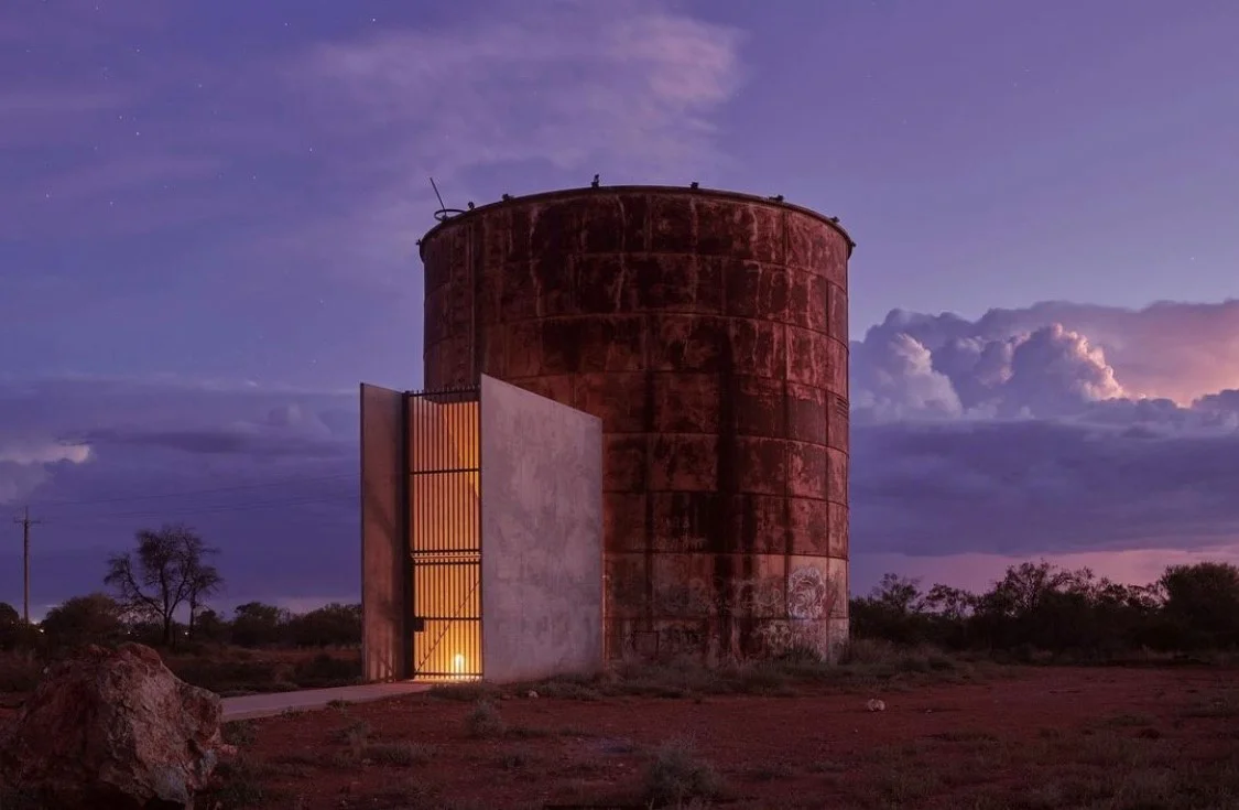 Cobar Sound Chapel at nightfall