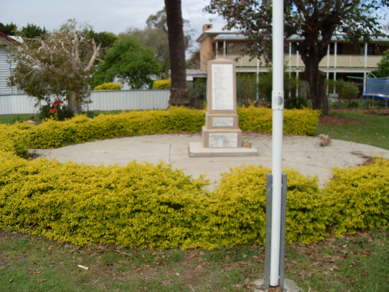 Ulmarra on the Clarence River. Ulmarra War Memorial, Coldstream Street, beside the Clarence River.