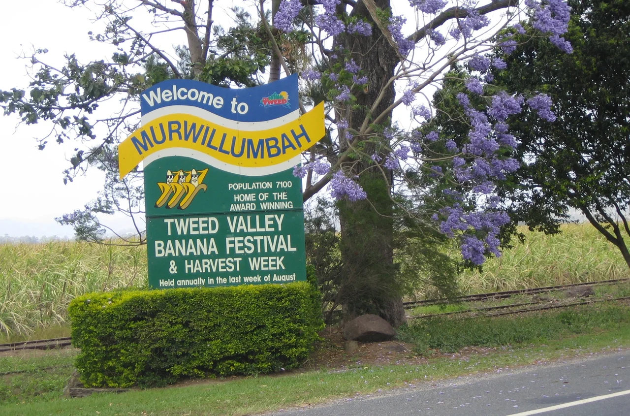Town welcome sign, en:Murwillumbah, New South Wales