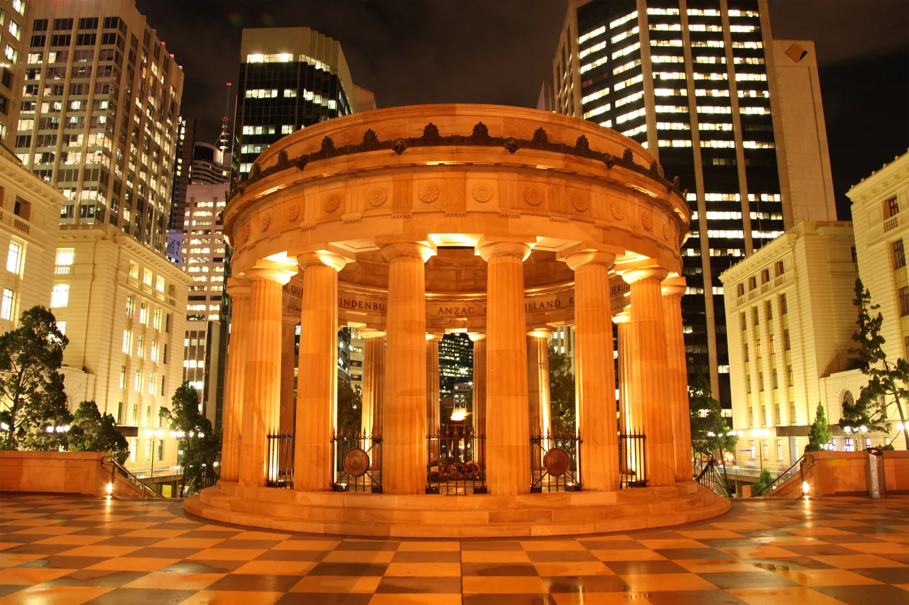 ANZAC Shrine of Remembrance at night, Brisbane