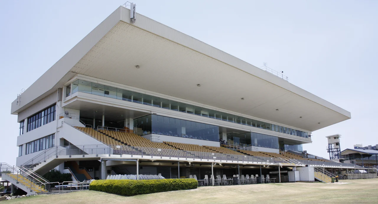 The Main grandstand at Doomben Racecourse, Brisbane, Australia.