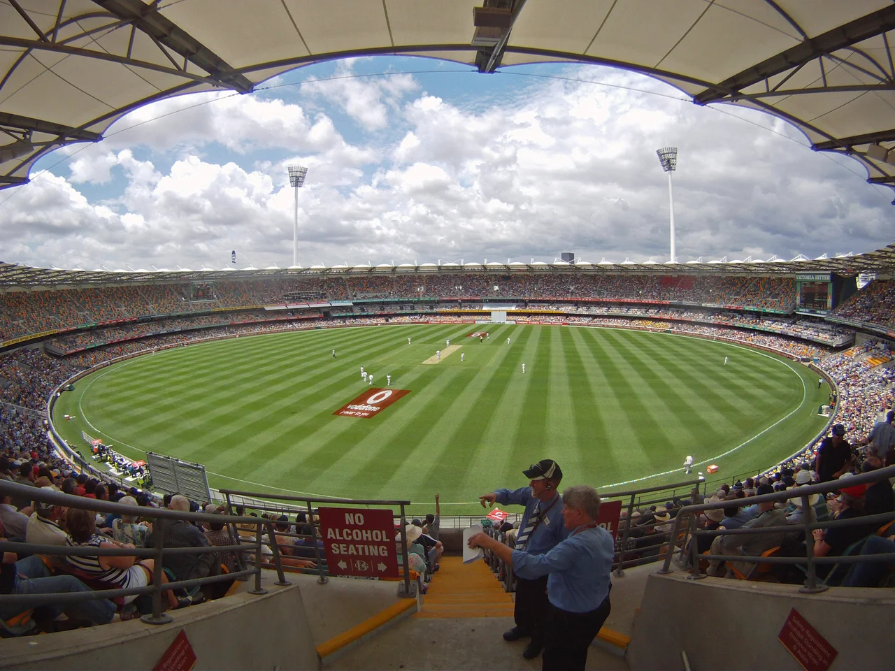 First day of the test match between Australia and South Africa from the Gabba. using the GoPro for the wide angled view.