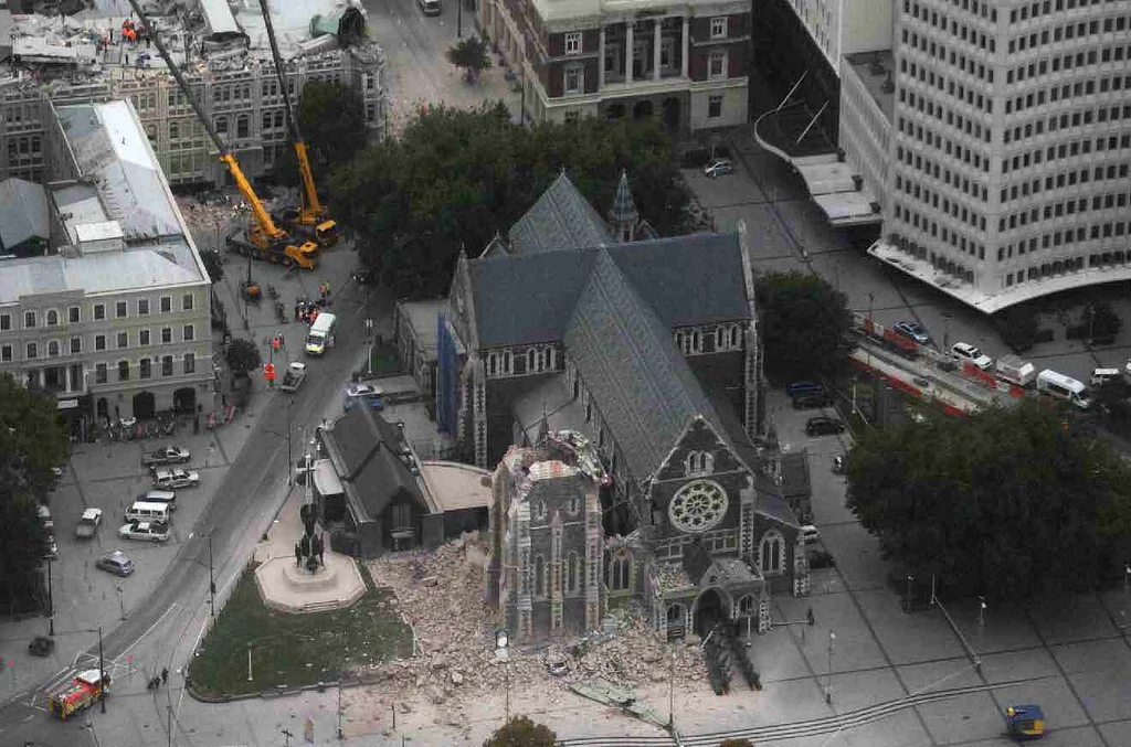 Image from Royal New Zealand Air Force P-3K Orion that conducted aerial surveillance of areas affected in Christchurch earthquake on 22 February 2011

Crown Copyright 2011, NZ Defence Force – Some Rights Reserved.