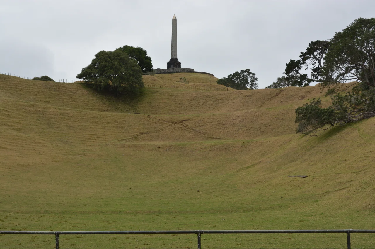 Aerial shot of One Tree Hill with Auckland City in the backdrop.