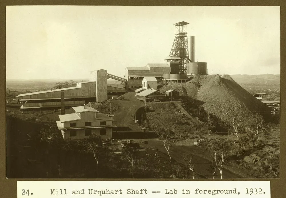 Mill and Urquhart Shaft, showing the laboratory building in the foreground, Mt. Isa Mines, 1932