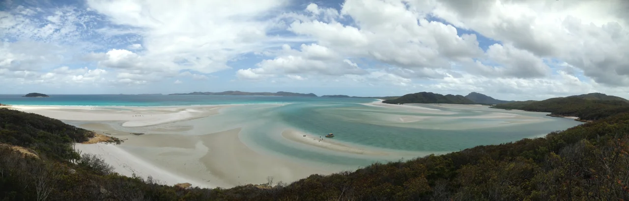 Panoramic view of the Whitsunday Islands National Park in Queensland, Australia.