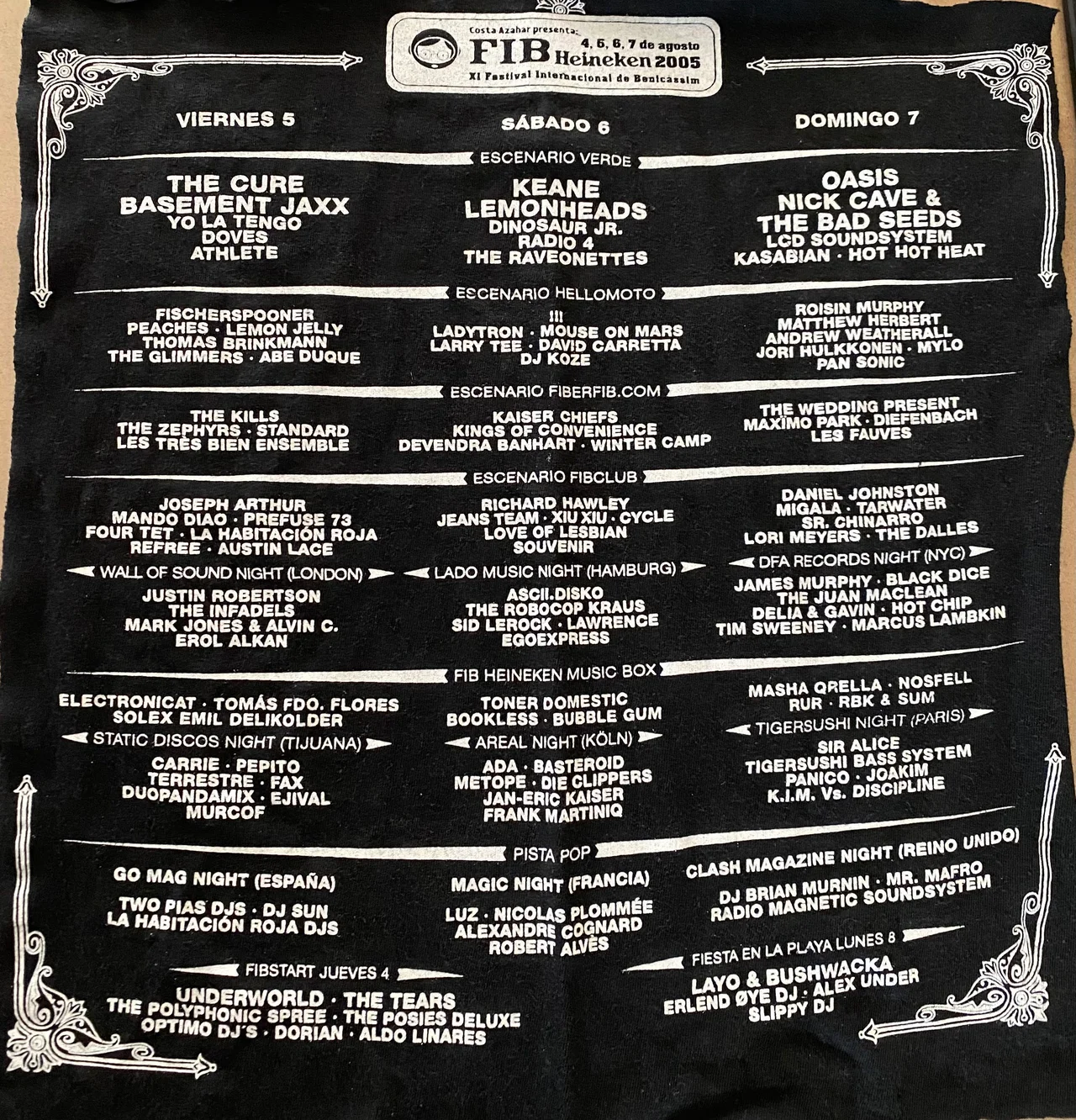 Part of a merch T-shirt from the 2005 Festival.