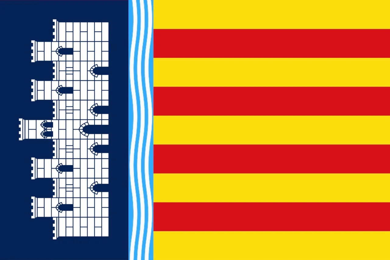 The flag of Majorca around the year 1269, as described by King Jaume I of Majorca.