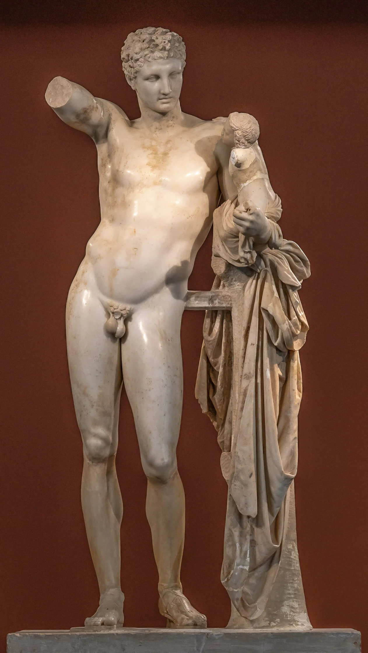 Hermes and the infant Dionysus by Praxiteles at the Olympia museum, Greece