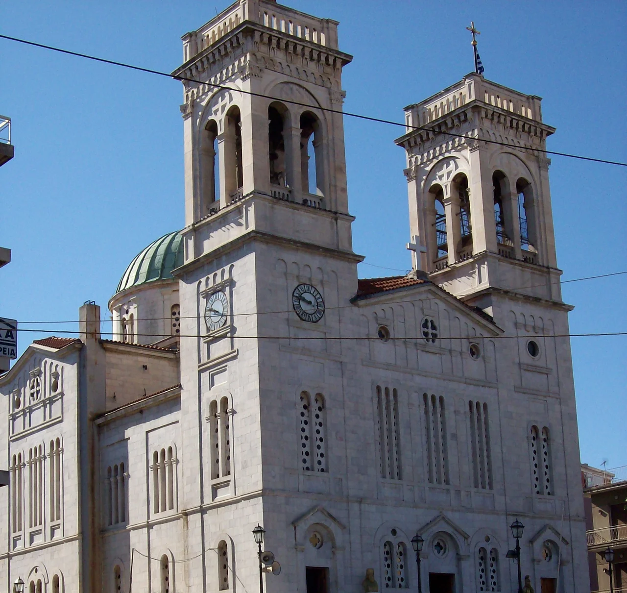The Metropolitan Church of St. Basil in Tripoli, Greece, whose facade is entirely covered with Doliana marble.