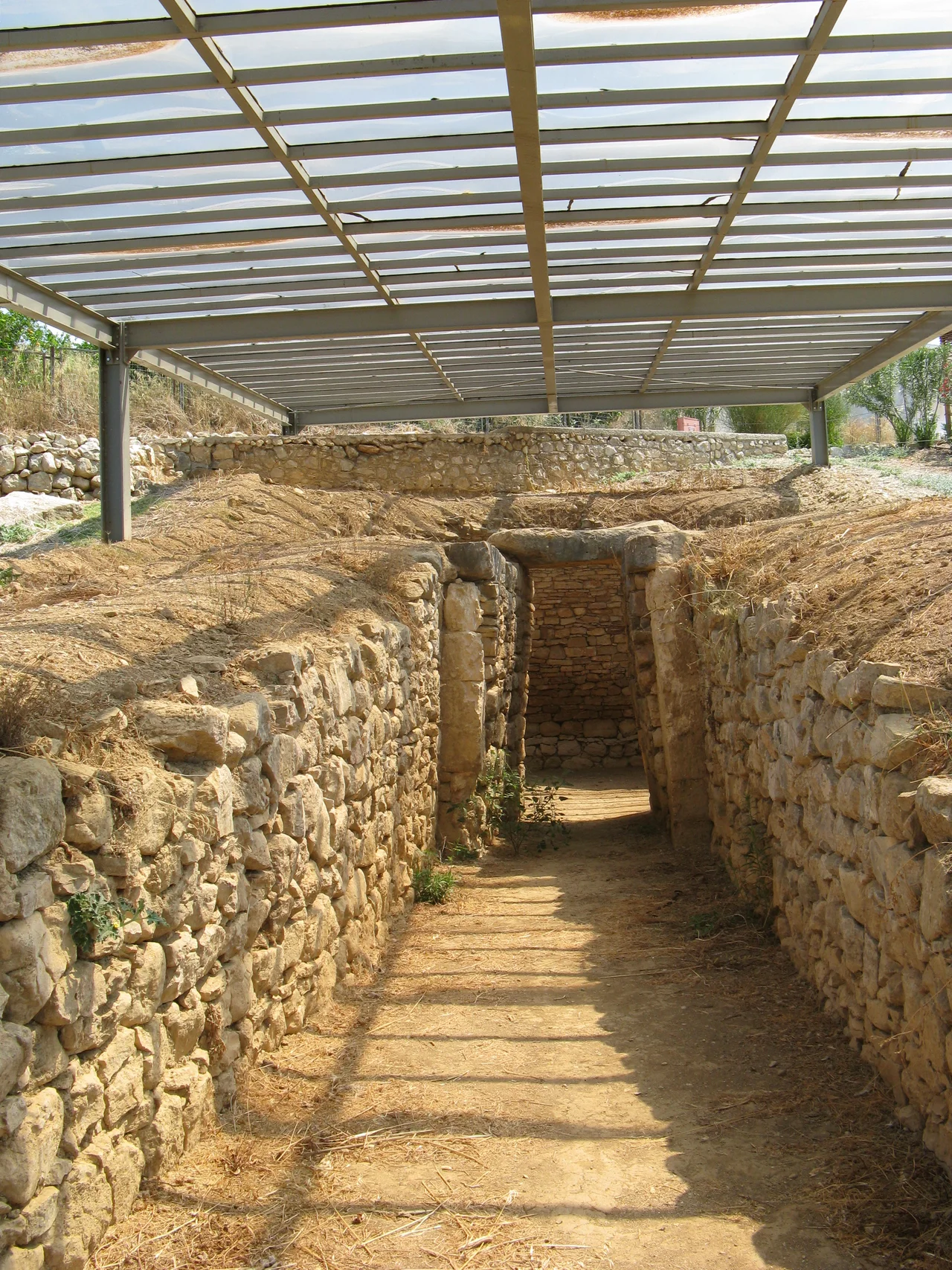 Entrance of tholos tomb of Dendra cementery (Peloponnese-Greece)