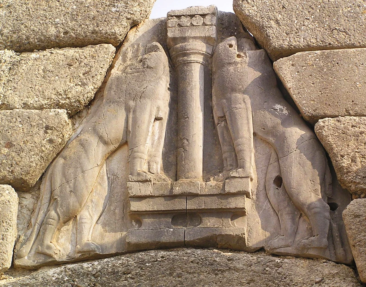 Lions Gate detail in Mycenae.