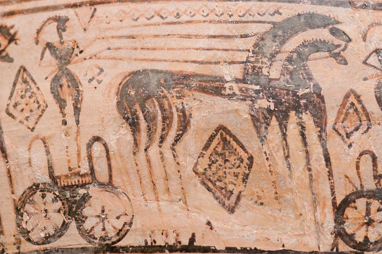 Charioteer, detail from an Attic Geometric krater.