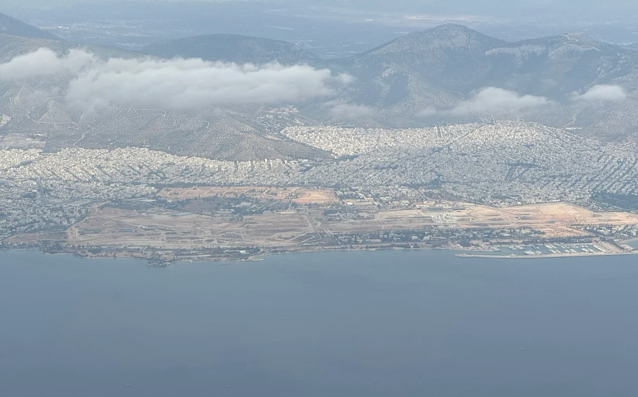 The site of the under-construction Hellenikon Metropolitan Park in May 2024.