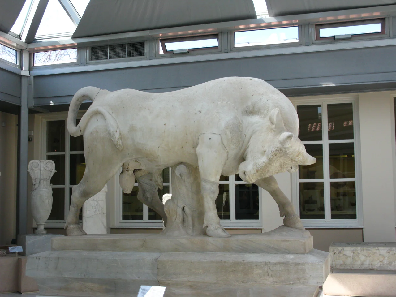 Bull from the grave enclosure of Dionysios of Kollytos, near the Way of the Tombs (345-350 BC)
The bull stood on a high pedestal in the middle of the grave enclosure, behind a naiskos on which were cared epigrams and the name and patronymic of the deceased, Dionysios son of Alphinos. Dionysios, who died unmarried, lived in the deme of Kollytos, near the Kerameikos, and on the island of Samos, where he served as trasurer of the Heraion for the year 346/5 BC.
Kerameikos, Ancient Graveyard, Athens, Greece