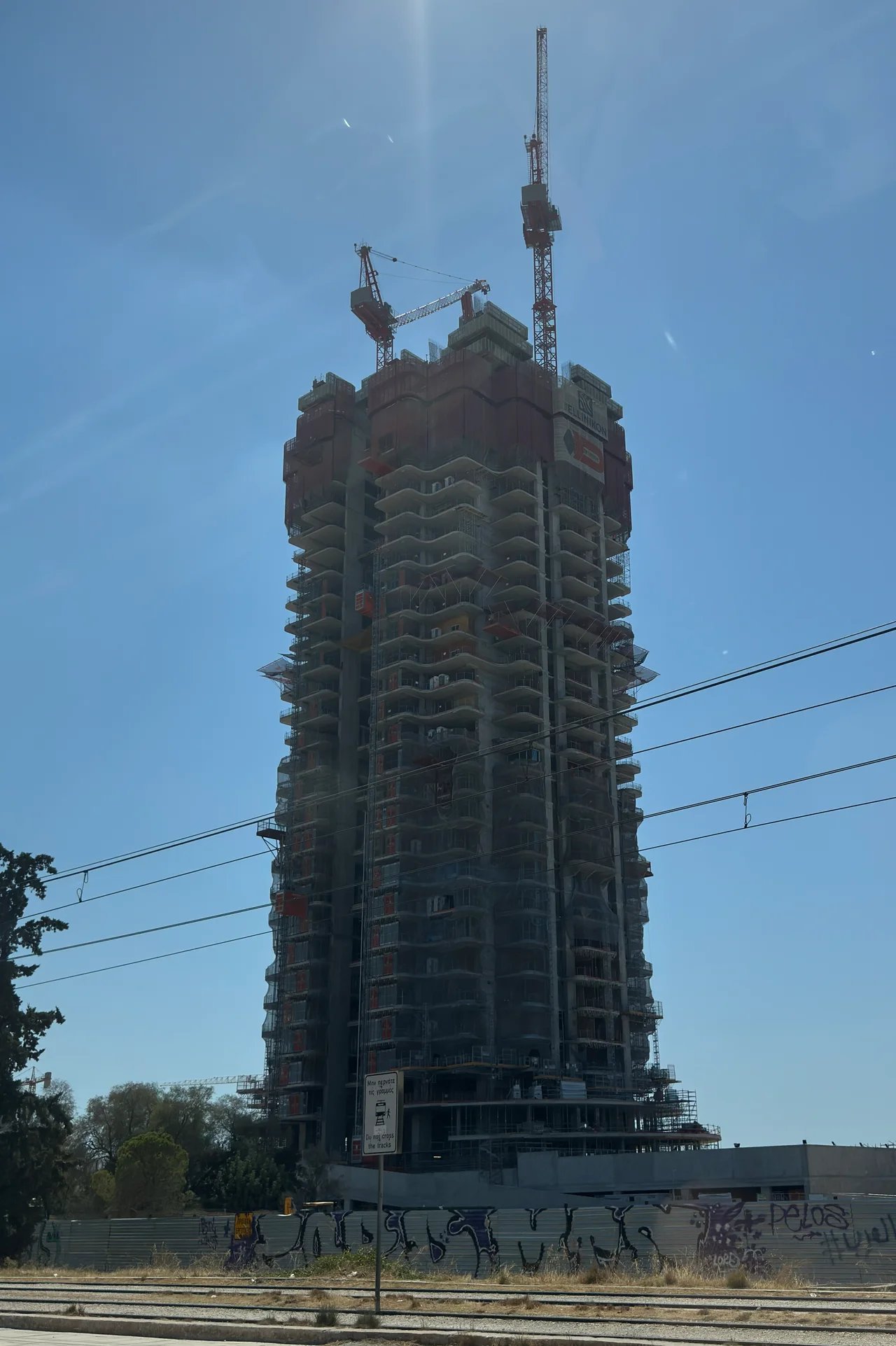 Riviera Tower under construction in September 2025 having reached the 32nd floor.