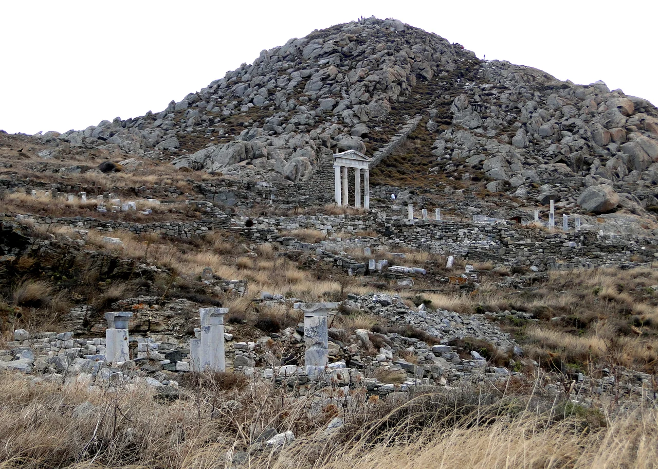 Mount Cynthus in Delos, Greece