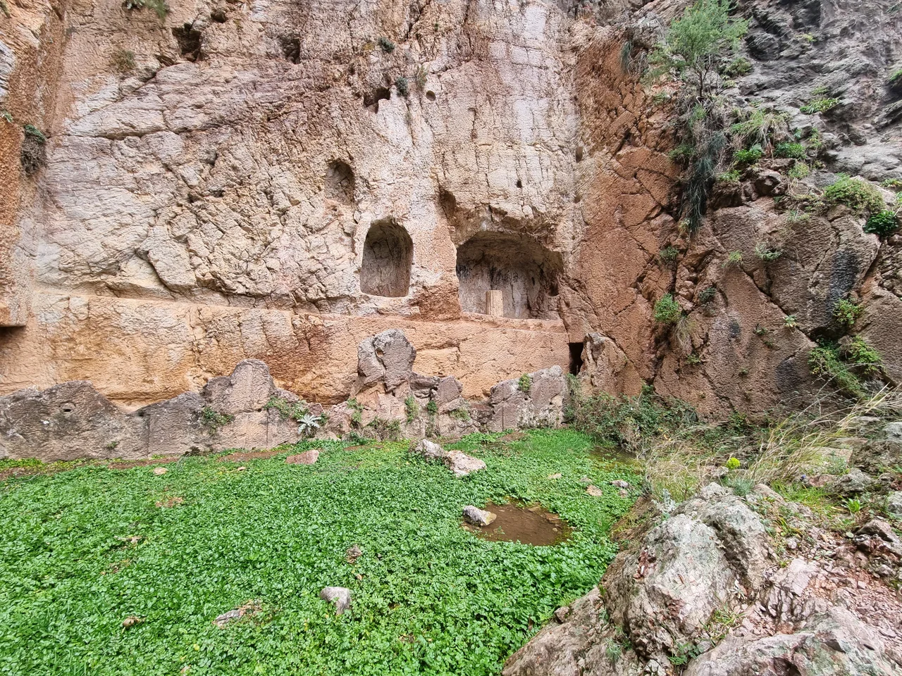 The Roman fountain at Castalian spring, Delphi, Greece