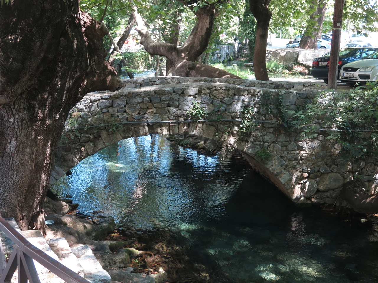 Stone bridge over Herkyna river in Livadeia