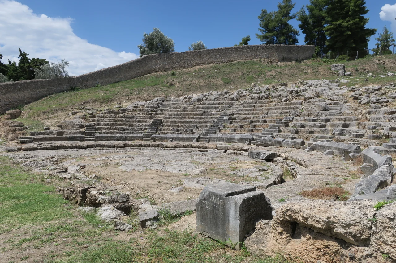 Orchomenos (Boeotia, Greece). Ancient Greek Theater. View from the North.