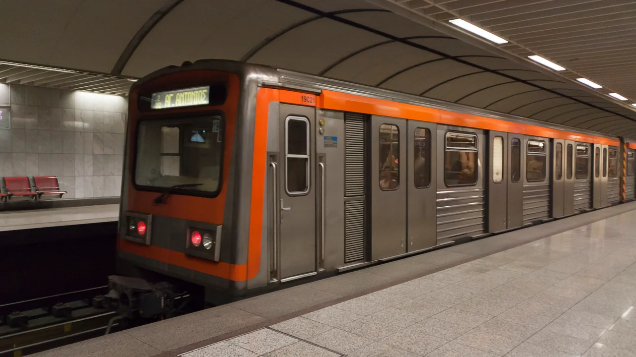Athens Metro Batch 1 Stock at Syngrou-Fix Station.