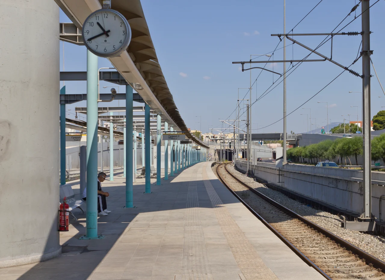 Proastiakos station «Plakentias» near Athens (Attica, Greece)