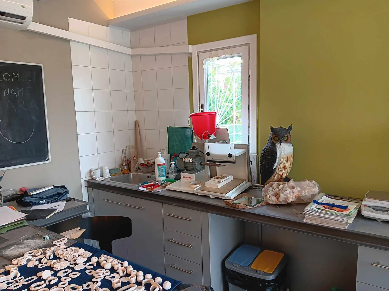 Jewelry Artist Residence workshop on the top floor of the Ilias Lalaounis Jewelry Museum.