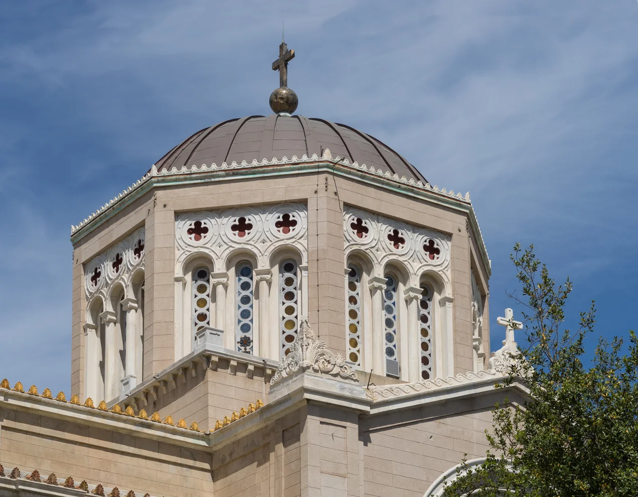 Dome of the cathedral (Metropolis) of Athens, Greece