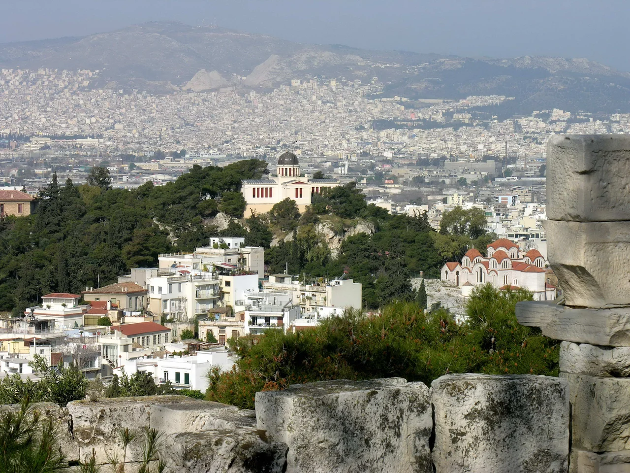 The National Observatory of Athens seen from Acropolis.