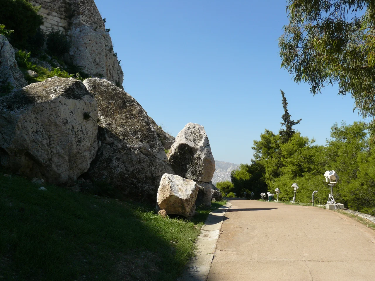 The Peripatos, ancient way surrounding the Acropolis of Athens