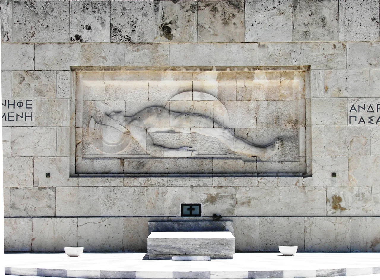 The Tomb of the Unknown Soldier at Syntagma Square in Athens. Sculpture by Thomas Thomopoulos (1873 -1937).