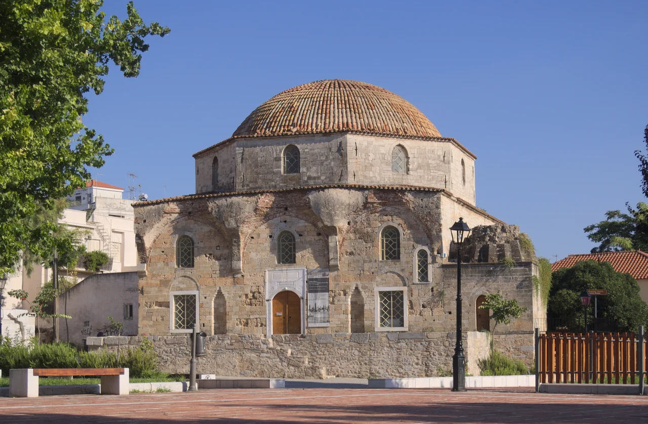 The north facade of Emir Zade mosque, Chalkida, Greece.
