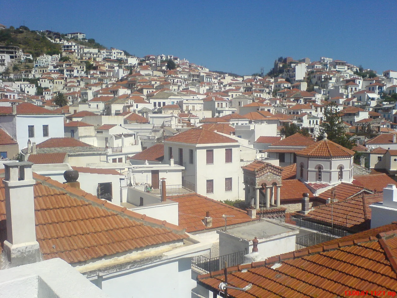 View of thw main town of Skopelos as seen from my house