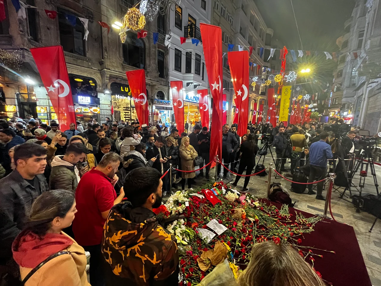 Memorial point after the 2022 Istanbul attack