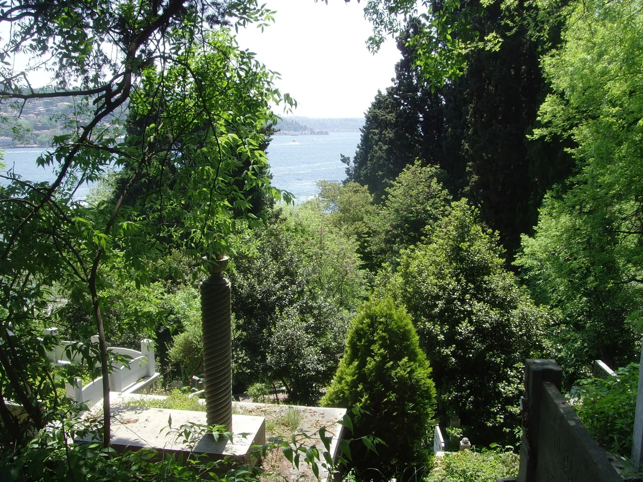Bosporus from Aşiyan Asri Cemetery in Beşiktaş