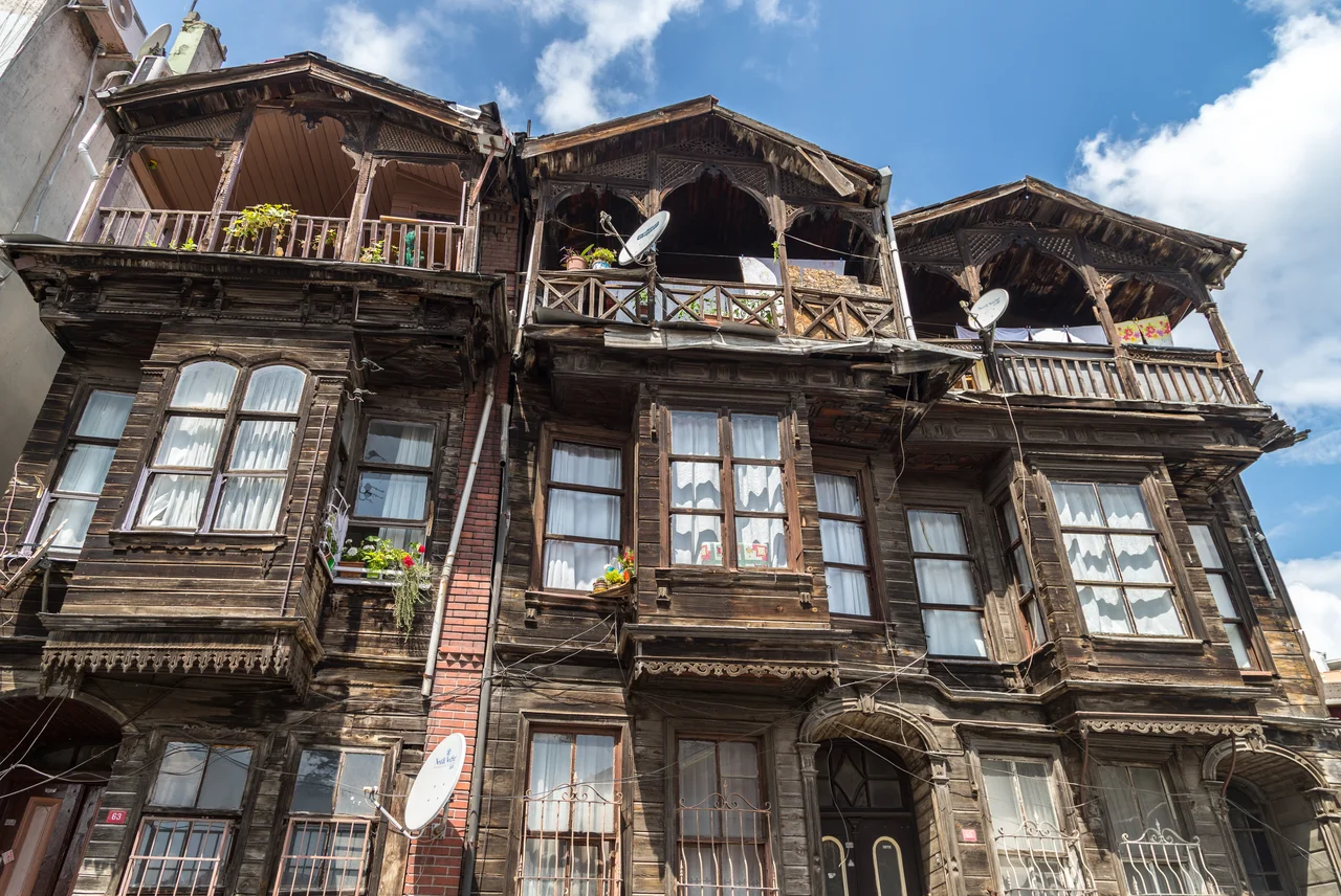 Colorful Balat houses in Istanbul