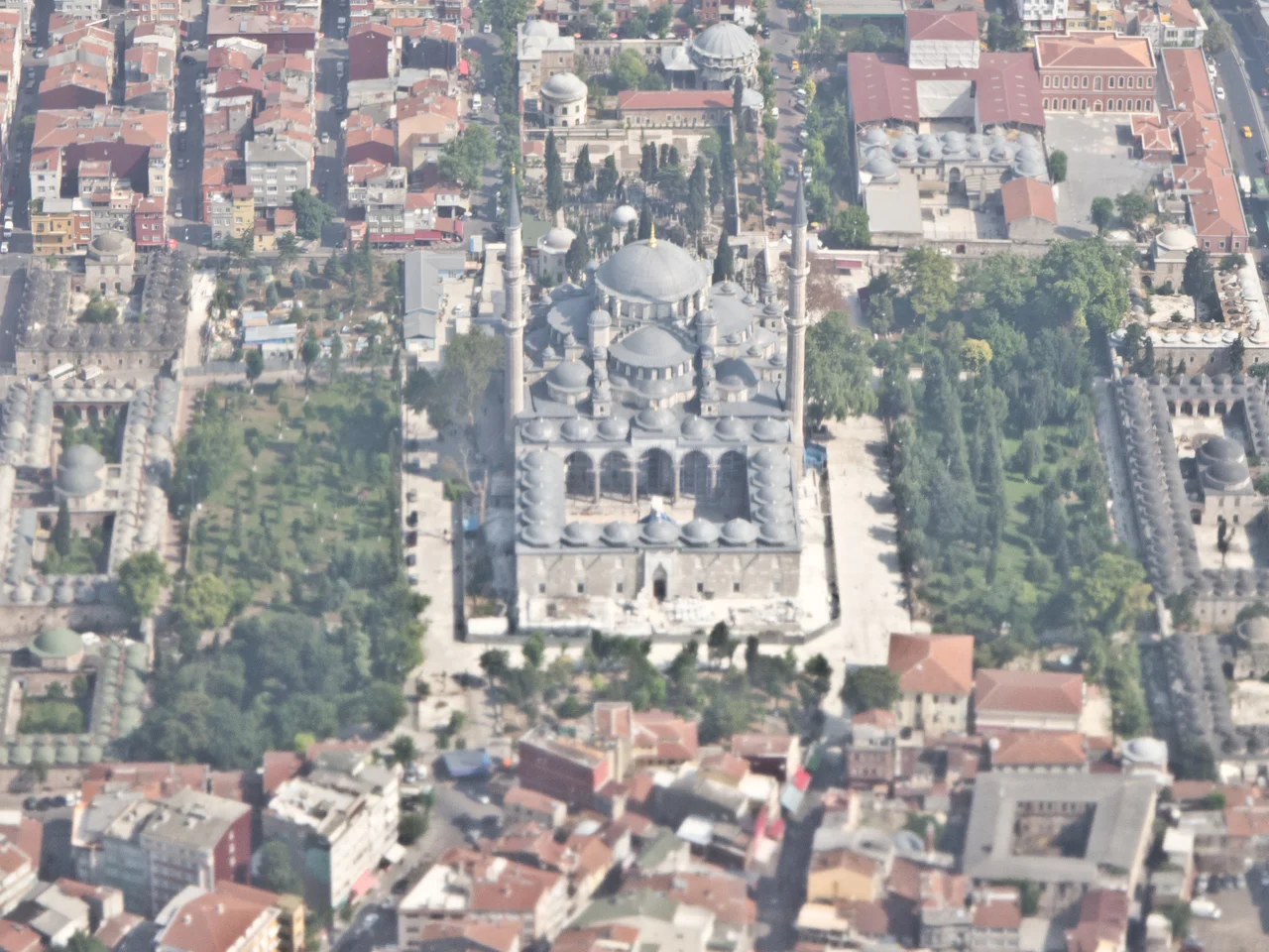 Aerial view of Fatih Mosque, Istanbul, Turkey.