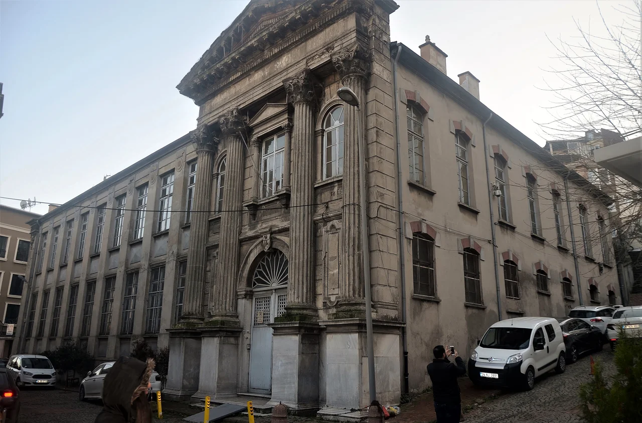 Maraşlı Greek Orthodox Primary School in Fener neighborhood of Fatih, Istanbul, Turkey. Built in the Ottoman era and funded by Grigorios Maraslis (1831–1907), a Russian official of Greek origin, it is not in use today.
