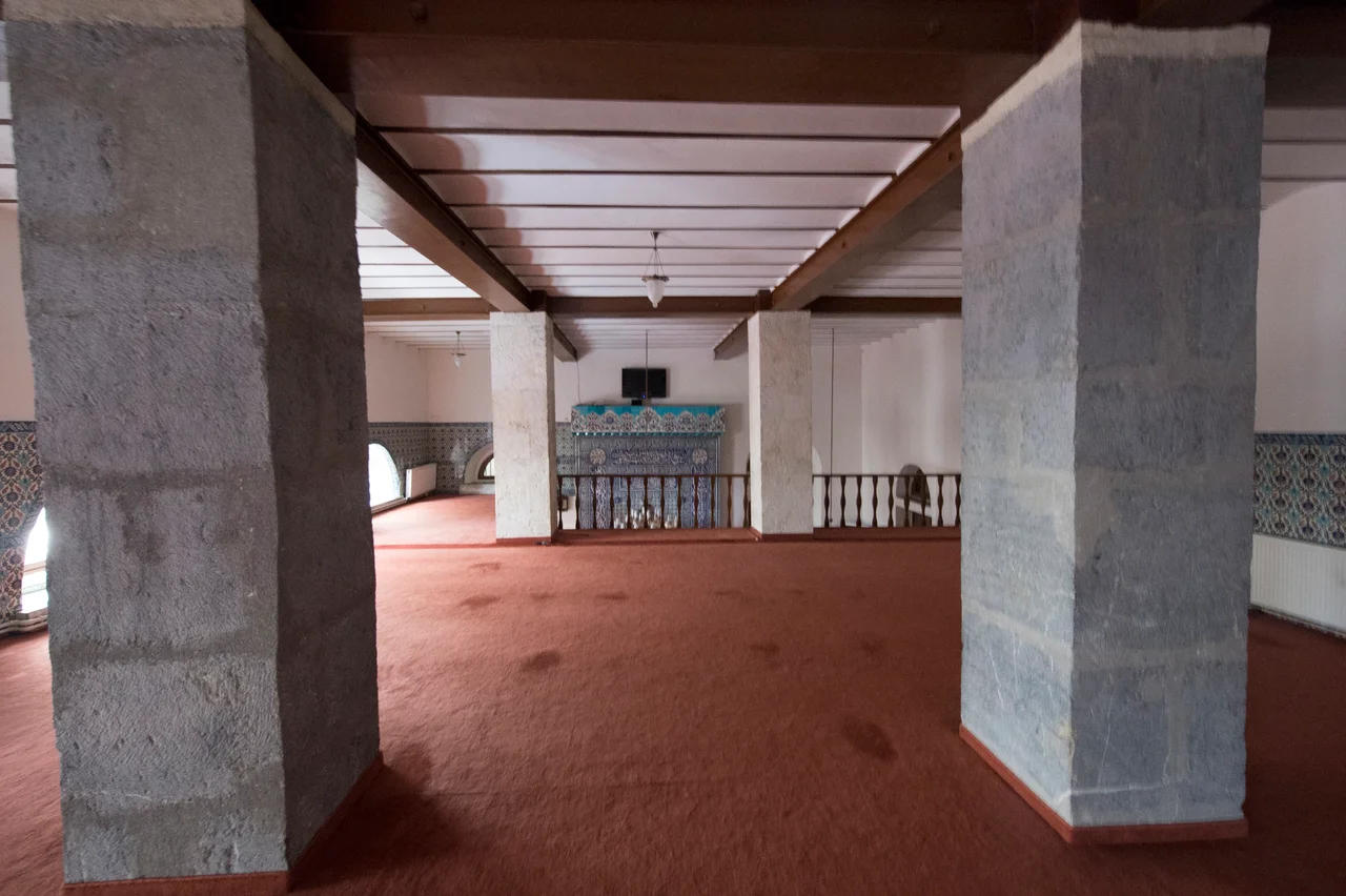 A notice indicates this mosque was built for Sultan Mahmud II (1808-1839) in 1813 in wood. It fell into disrepair and was rebuilt under Sultan Abdulhamid II (1876-1909) in 1887, in its present form. Architect Alexsandre Vallaury, a Frenchman, designed is. It has two floors and is almost square. It is curious in that the two floors, though probably providing lots of prayer space on small grounds, gave me the feeling of being boxed in, as is the mihrab (prayer niche), when seen from the upper floor.