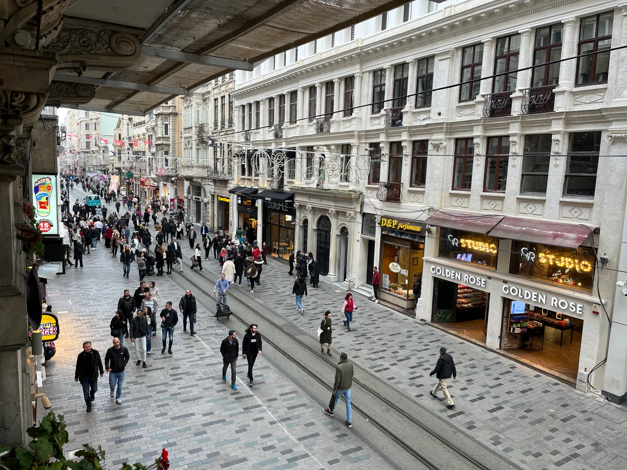 Istiklal Avenue in the Beyoğlu (Pera) district of Istanbul, Turkey.